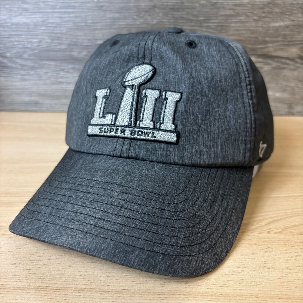 Super Bowl Hat‎ Cap Strap Back Gray LII NFL Football Minnesota Fleece Lined '47